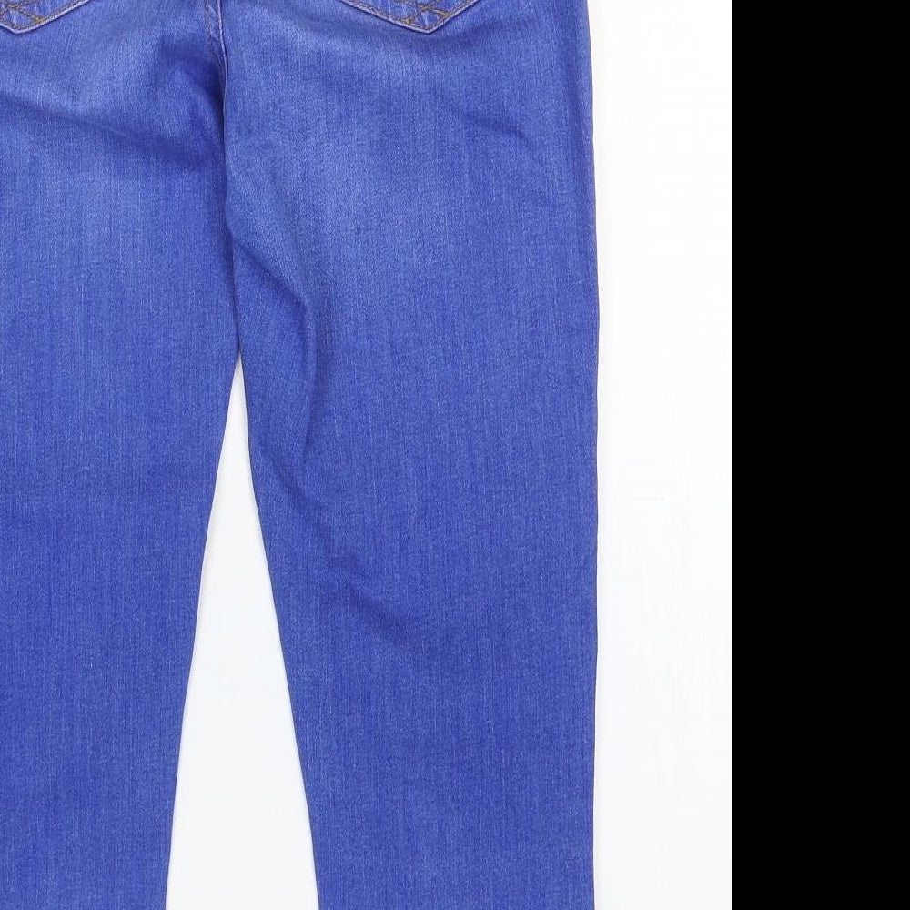 Harper Womens Blue Cotton Straight Jeans Size 12 Regular Zip