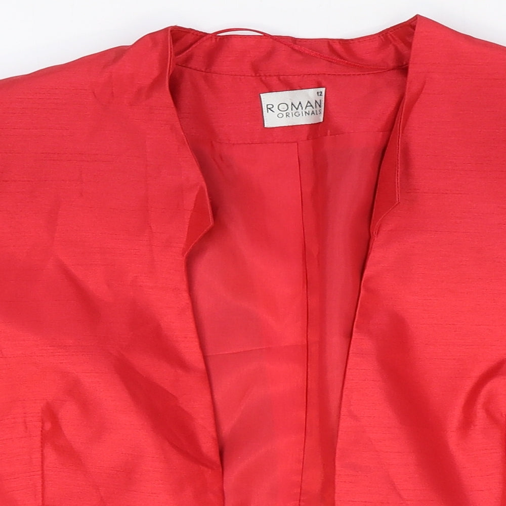 Roman Originals Womens Red Polyester Jacket Blazer Size 12