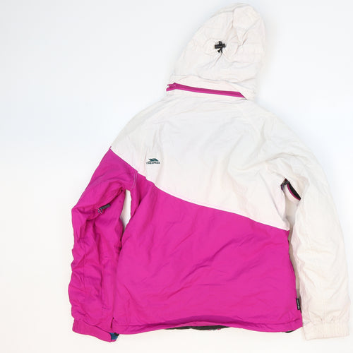 Trespass Womens White Striped Windbreaker Jacket Size M Zip