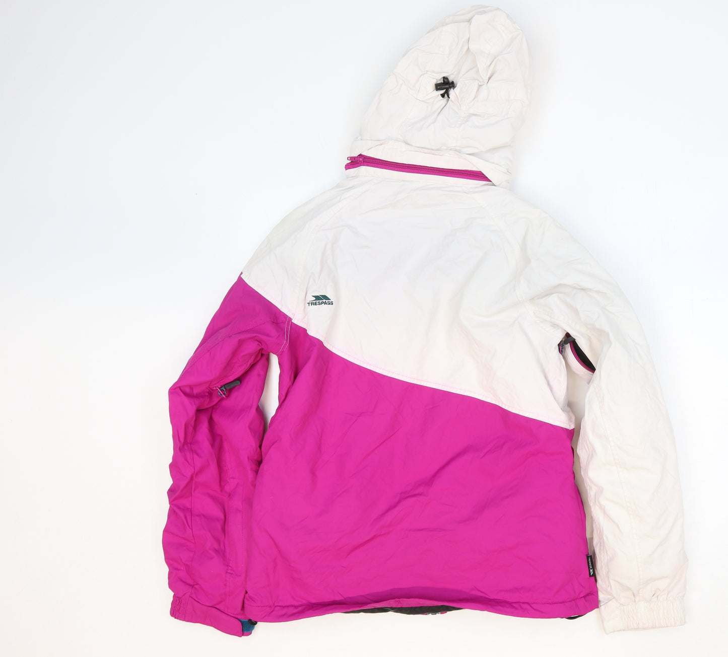 Trespass Womens White Striped Windbreaker Jacket Size M Zip