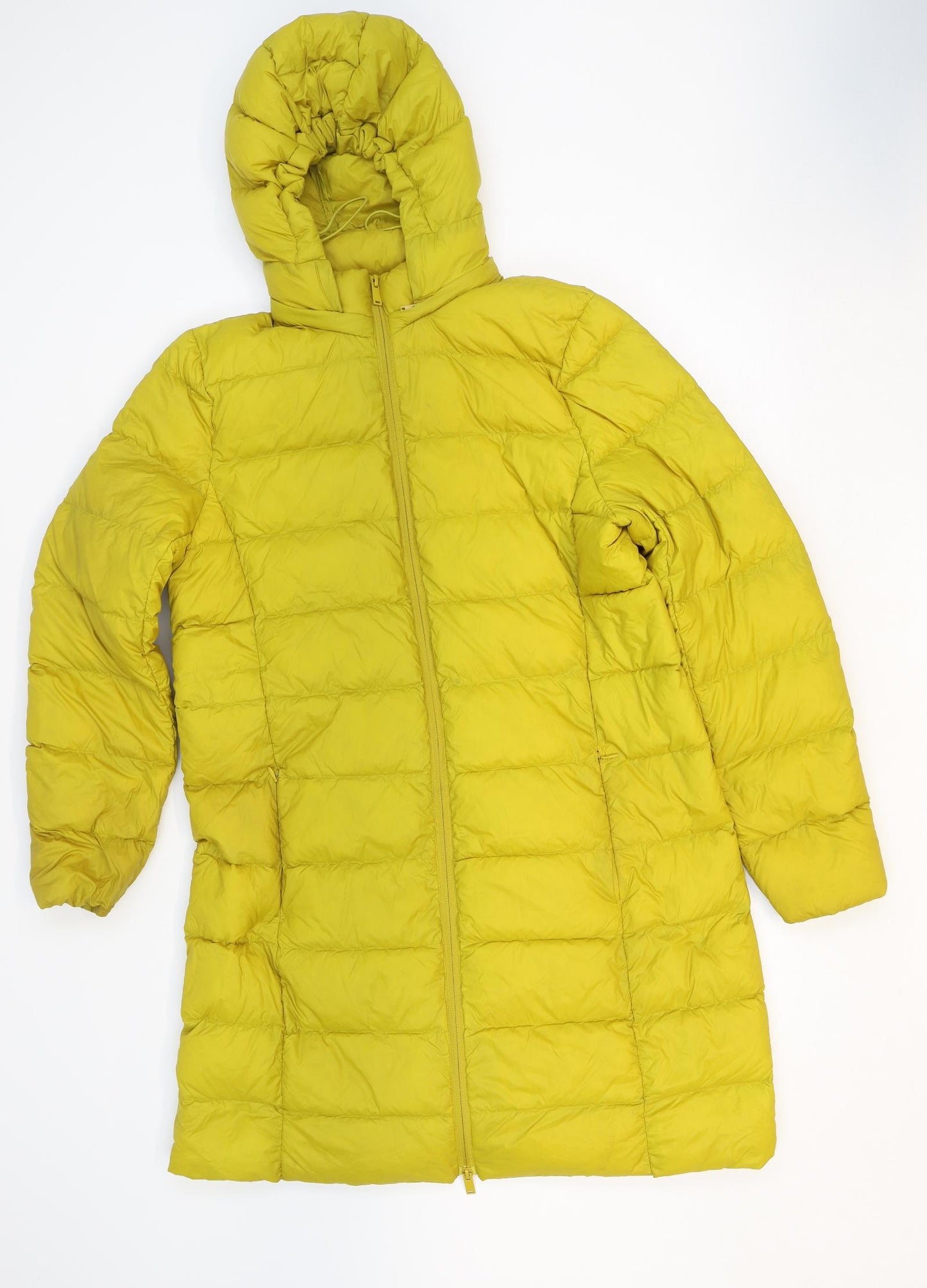 Marks and Spencer Womens Yellow Quilted Coat Size 14 Zip