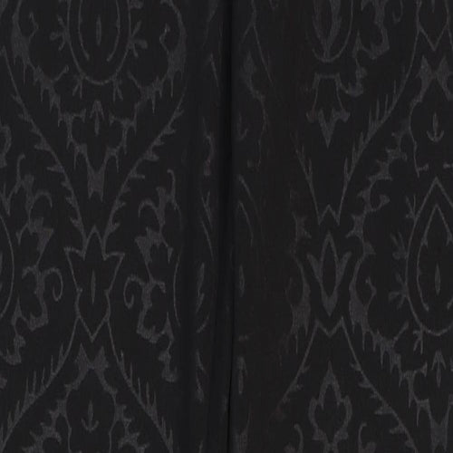 Oasis Womens Black Geometric Polyester Trousers Size 10 Regular Zip