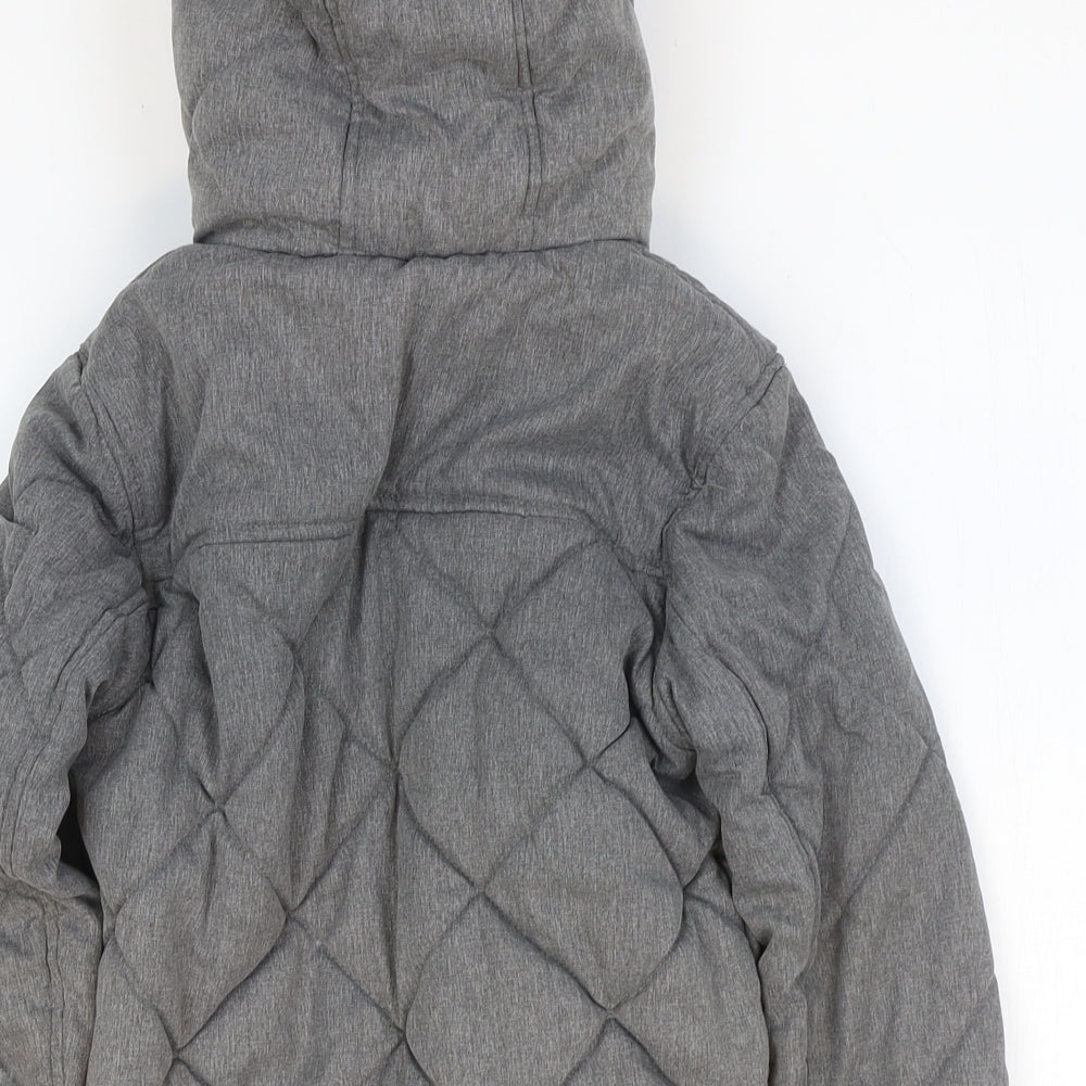 George Boys Grey Quilted Jacket Size 5-6 Years Zip
