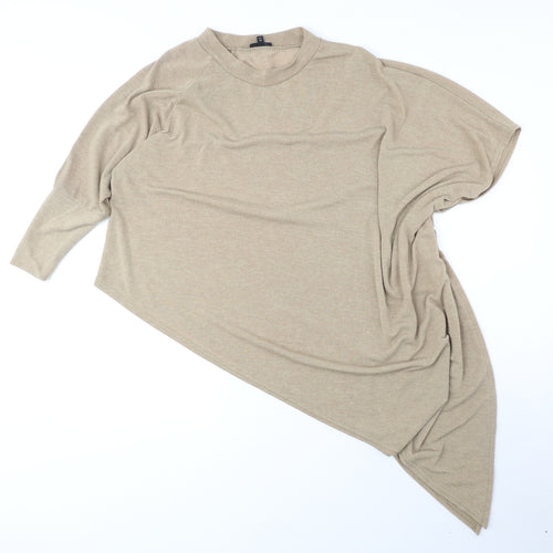 River Island Womens Beige Round Neck Polyester Pullover Jumper Size 12