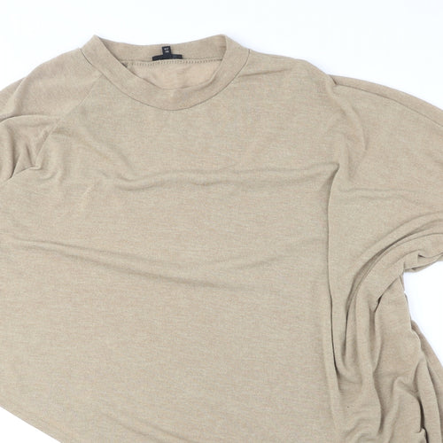 River Island Womens Beige Round Neck Polyester Pullover Jumper Size 12