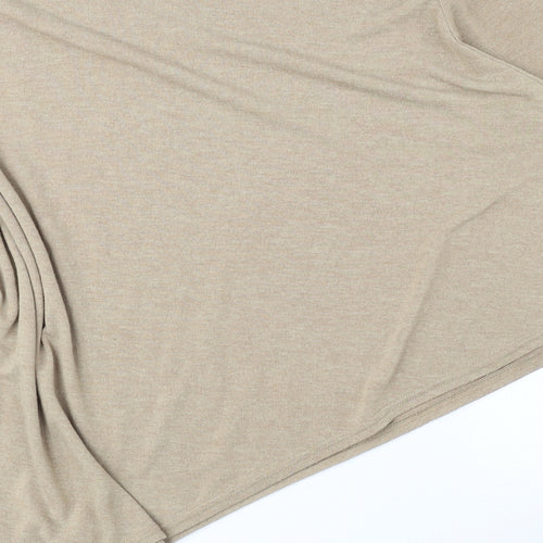 River Island Womens Beige Round Neck Polyester Pullover Jumper Size 12