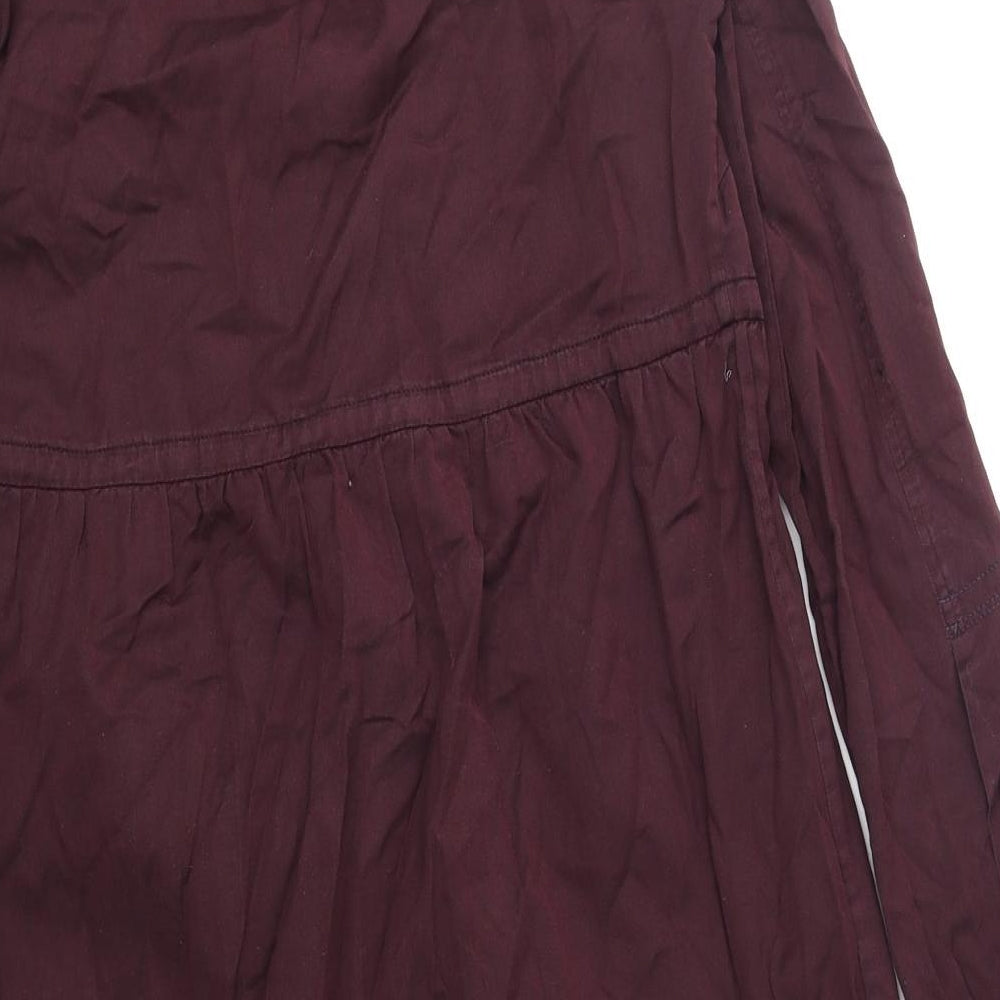 Crocker Womens Purple 100% Cotton Shirt Dress Size XS Round Neck Button