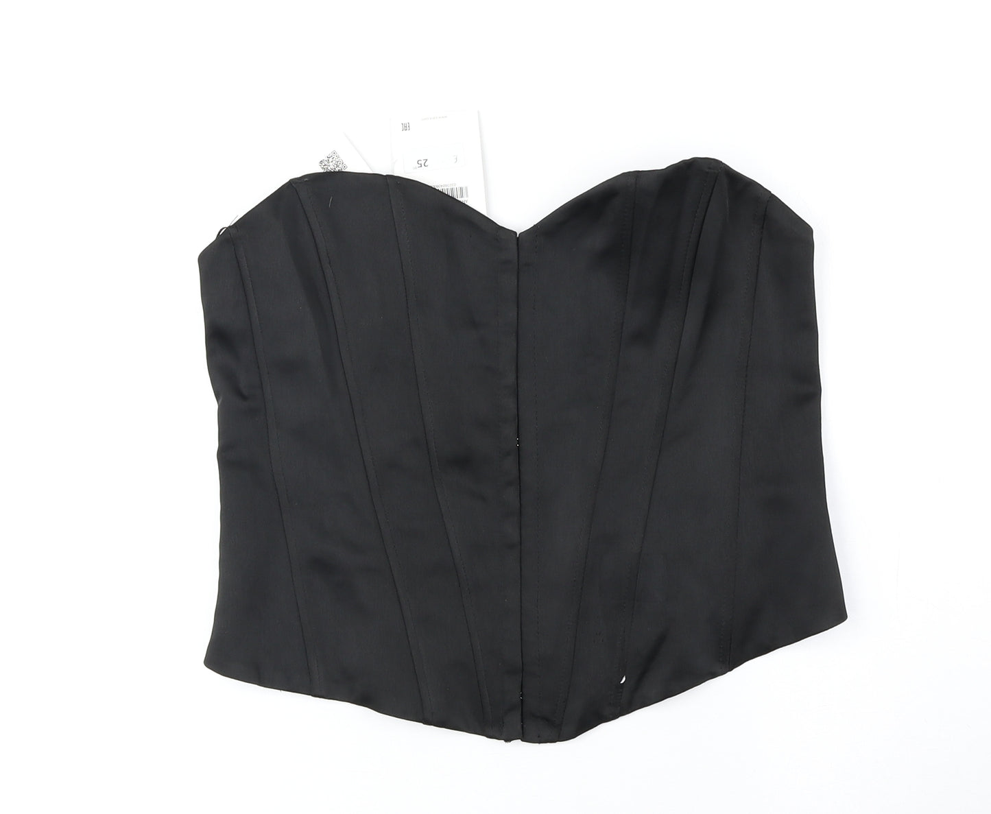 Zara Womens Black Polyester Cropped Tank Size M Off the Shoulder