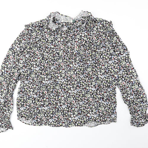 Baukjen Womens Multicoloured Floral Viscose Basic Blouse Size 12 Round Neck