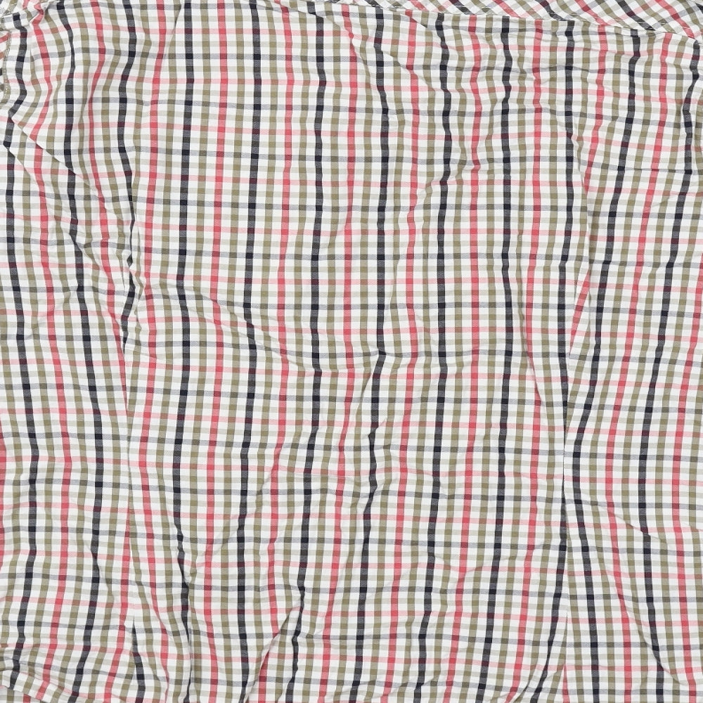NEXT Mens Red Check Cotton Button-Up Size M Collared Button