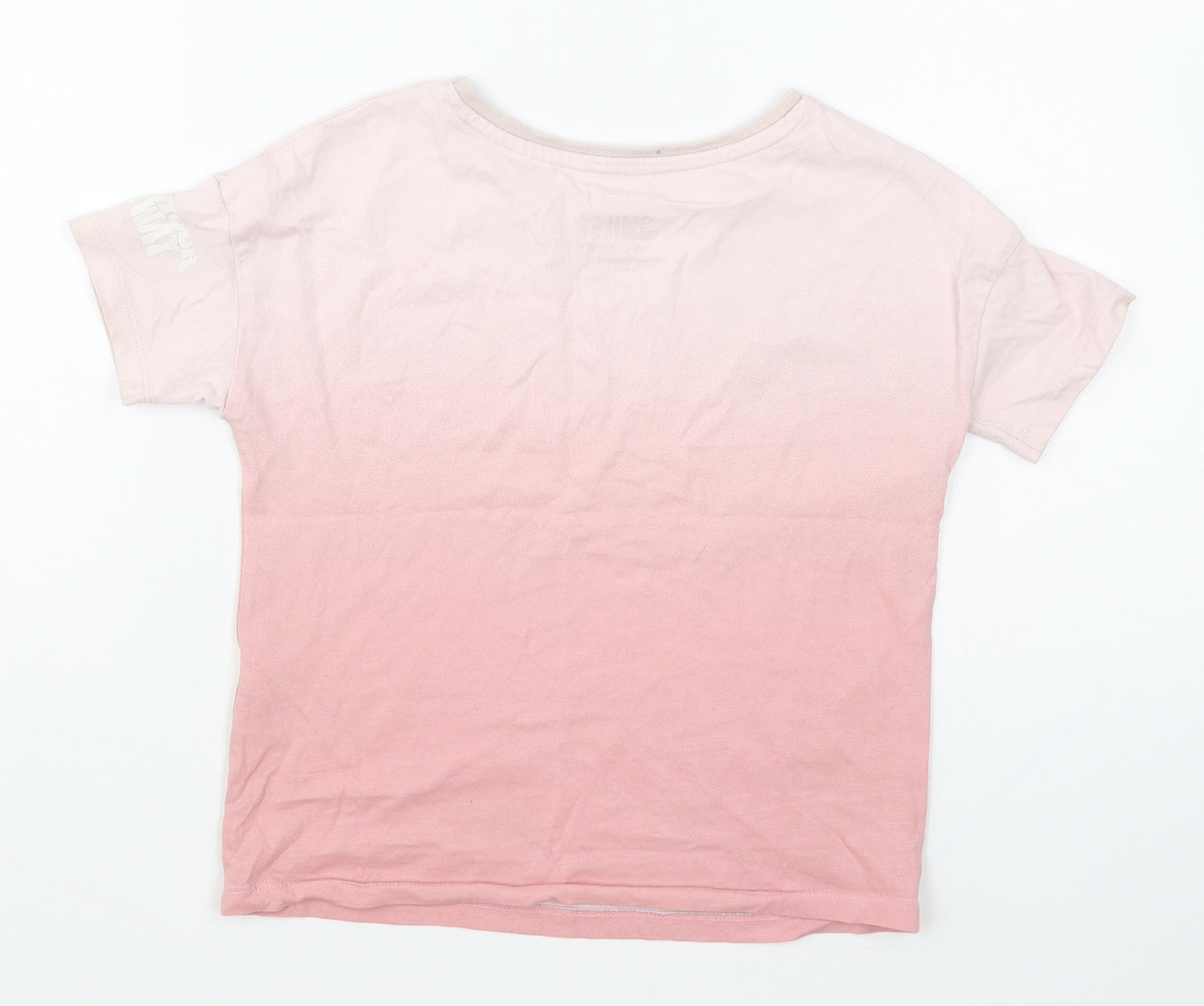 Smiley World Girls Pink Cotton Basic T-Shirt Size 5 Years Round Neck Pullover
