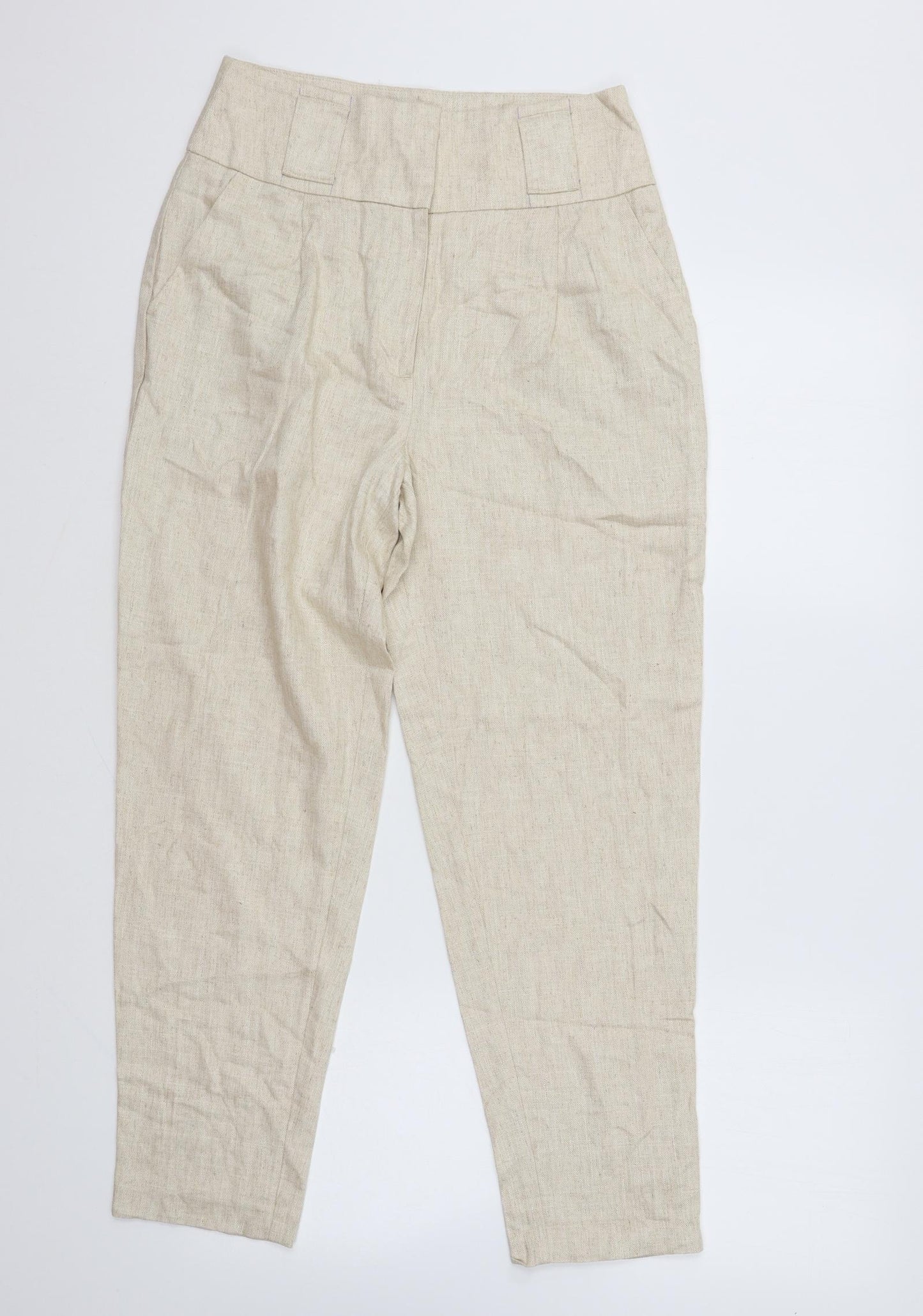 Primark Womens Beige Polyester Bloomer Trousers Size 8 L26 in Regular Zip