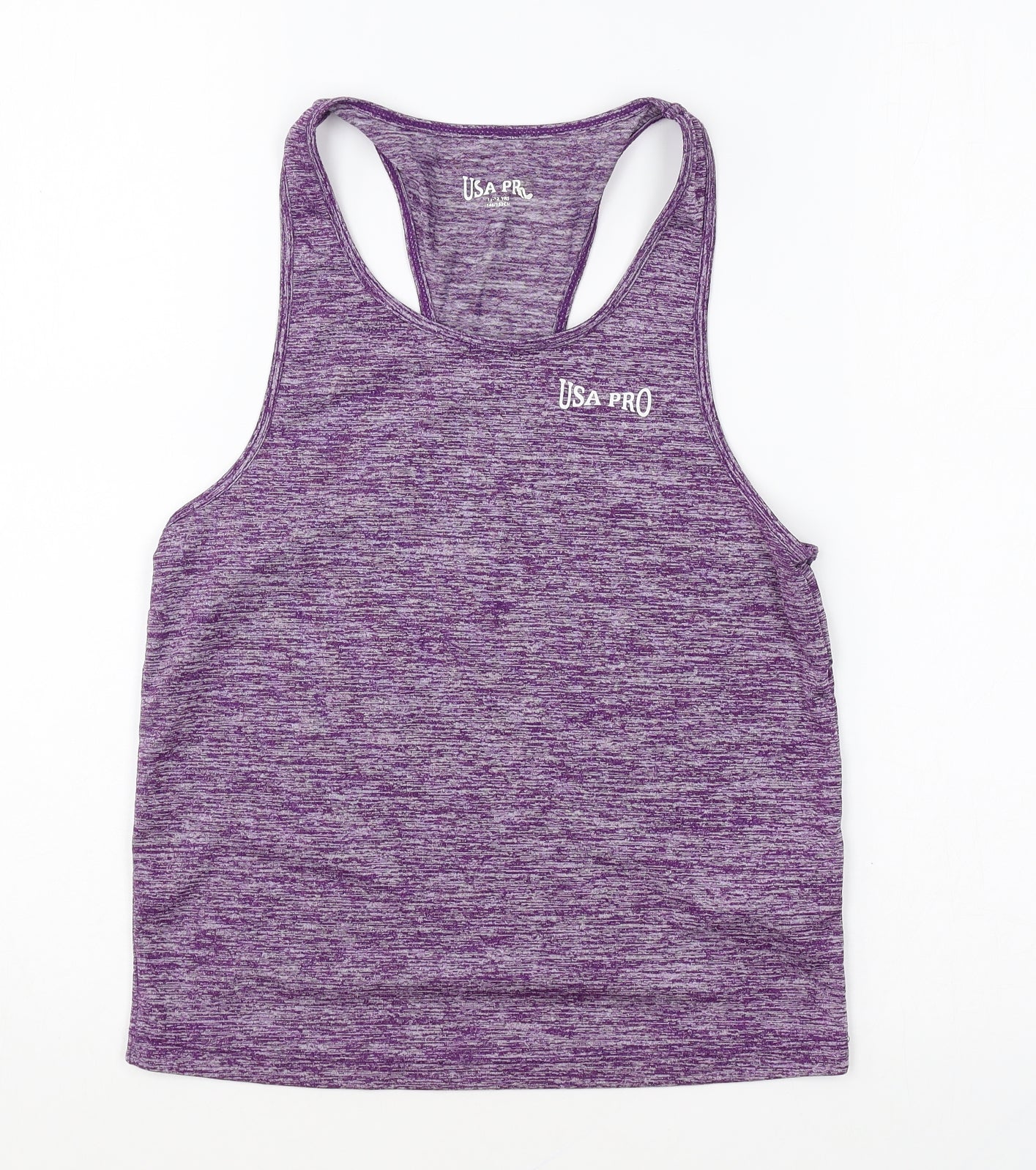 USA Pro Girls Purple Polyester Basic Tank Size 11-12 Years Scoop Neck Pullover