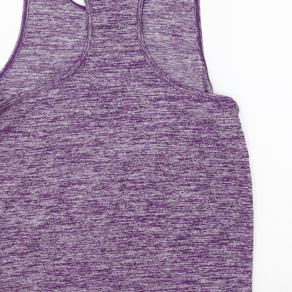 USA Pro Girls Purple Polyester Basic Tank Size 11-12 Years Scoop Neck Pullover