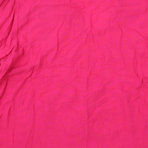 F&F Womens Pink Polyester Basic Blouse Size 8 V-Neck