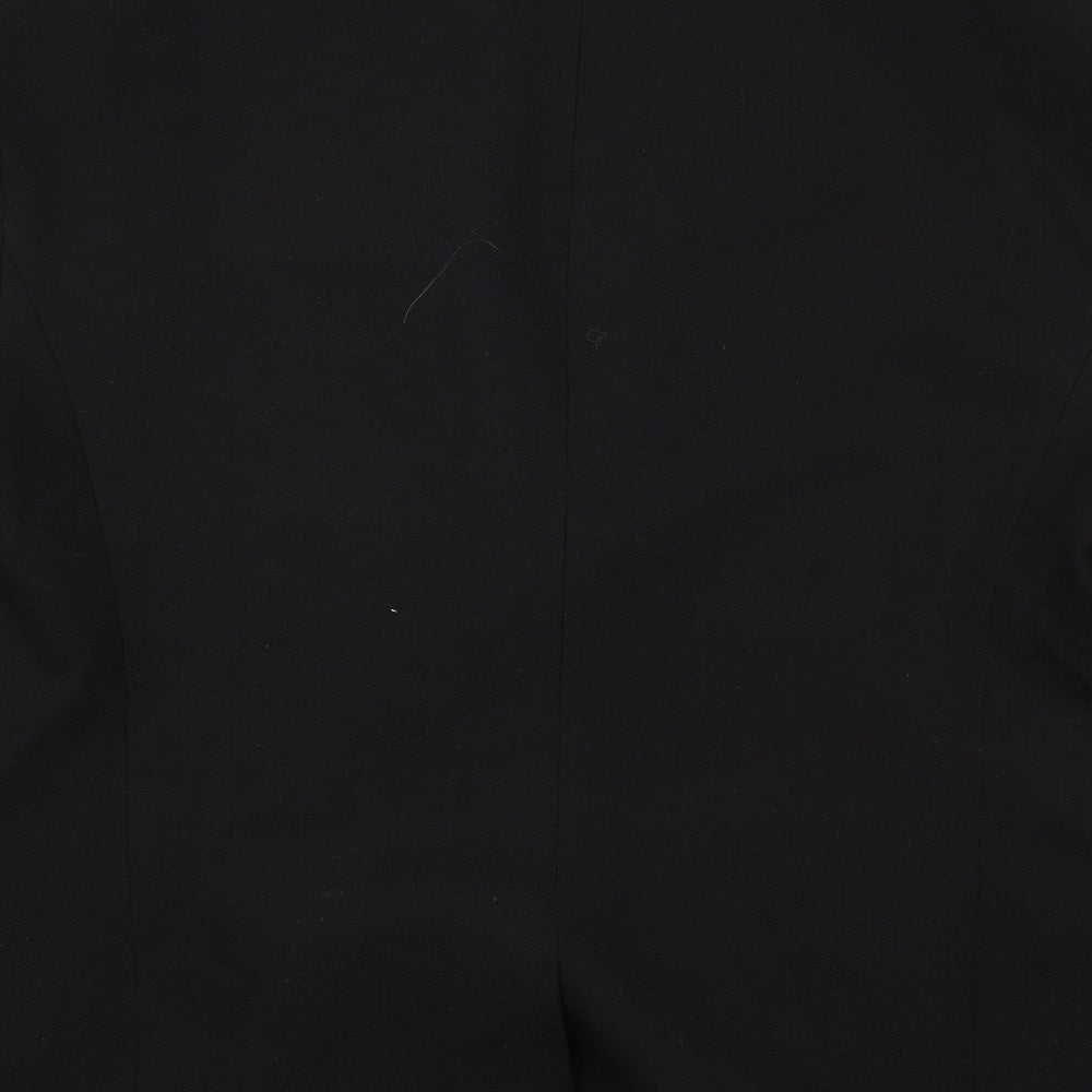 Zara Womens Black Cotton Jacket Blazer Size XL