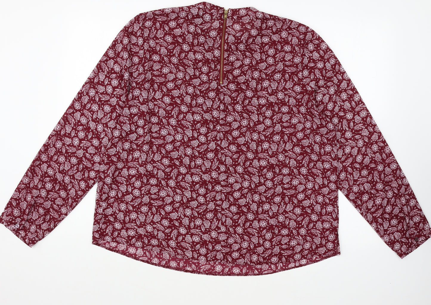 Atmosphere Womens Red Geometric Polyester Basic Blouse Size 18 Round Neck