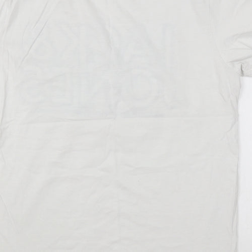 JACK & JONES Mens White Cotton T-Shirt Size M Round Neck