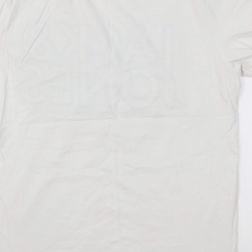 JACK & JONES Mens White Cotton T-Shirt Size M Round Neck