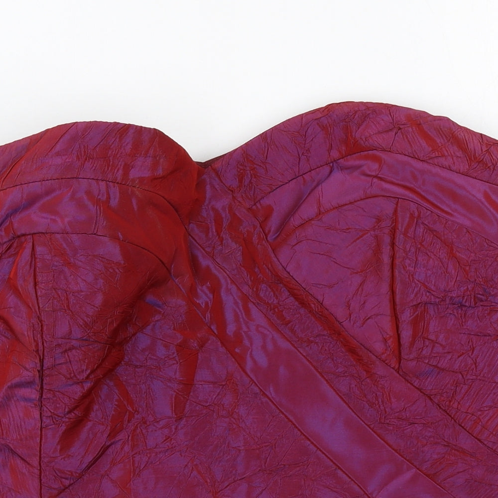 Cara Goussi Womens Red Polyester Cropped Tank Size 14 Off the Shoulder