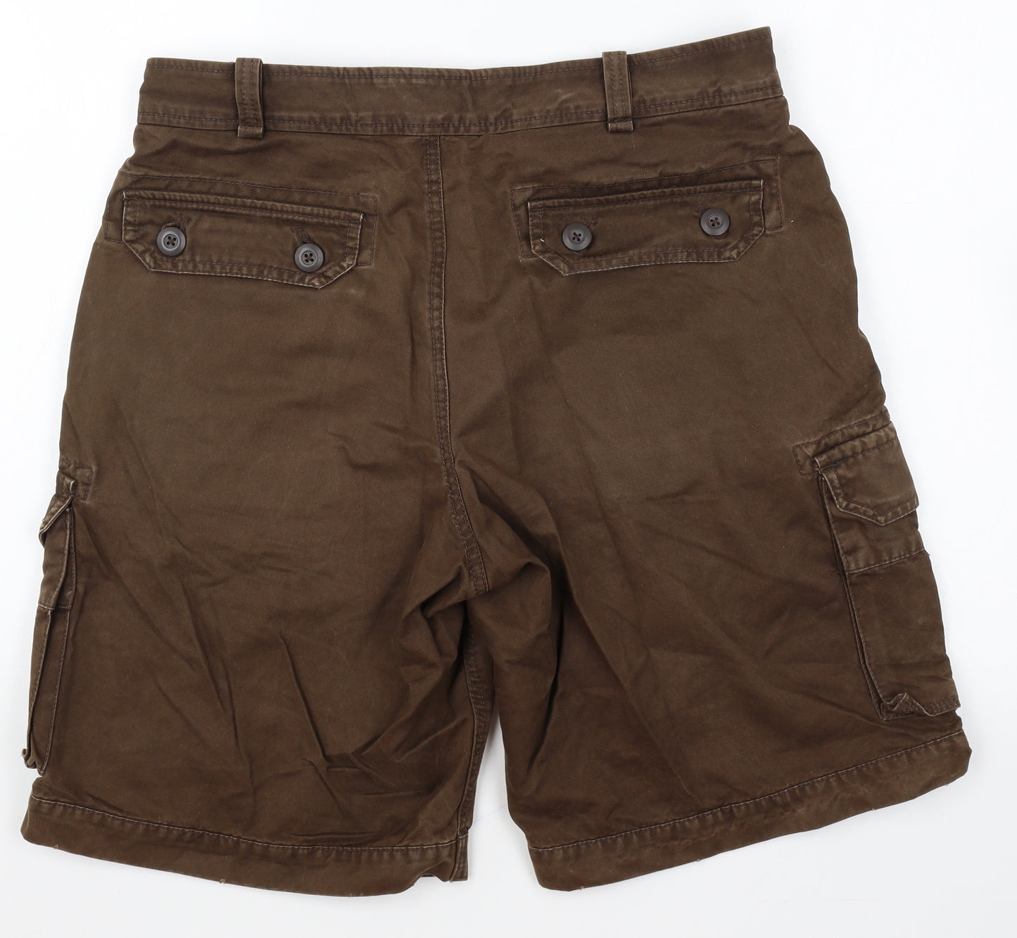Gap Mens Brown Cotton Cargo Shorts Size 33 in Regular Button