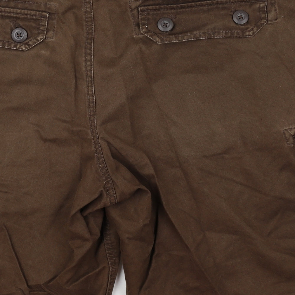 Gap Mens Brown Cotton Cargo Shorts Size 33 in Regular Button