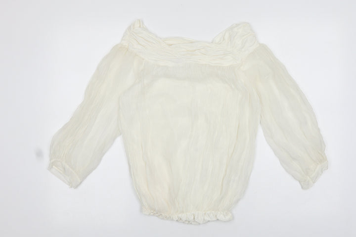 Phase Eight Womens White Viscose Basic Blouse Size S Off the Shoulder