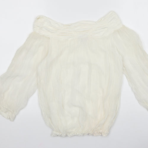Phase Eight Womens White Viscose Basic Blouse Size S Off the Shoulder