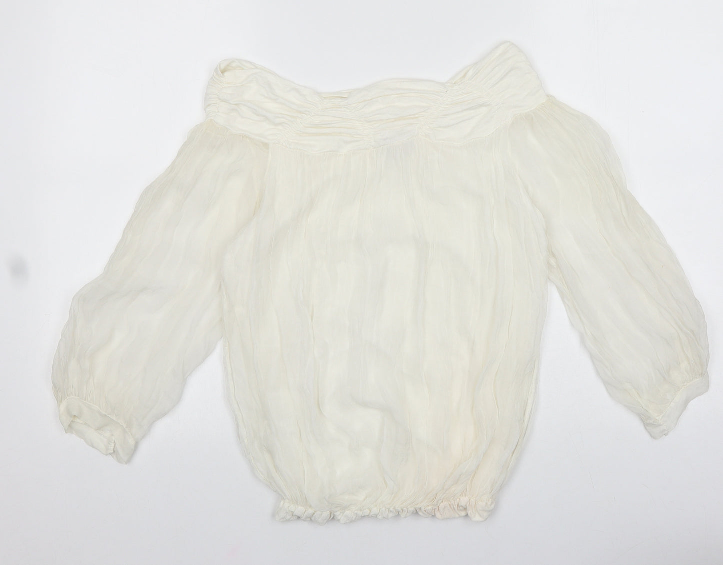 Phase Eight Womens White Viscose Basic Blouse Size S Off the Shoulder