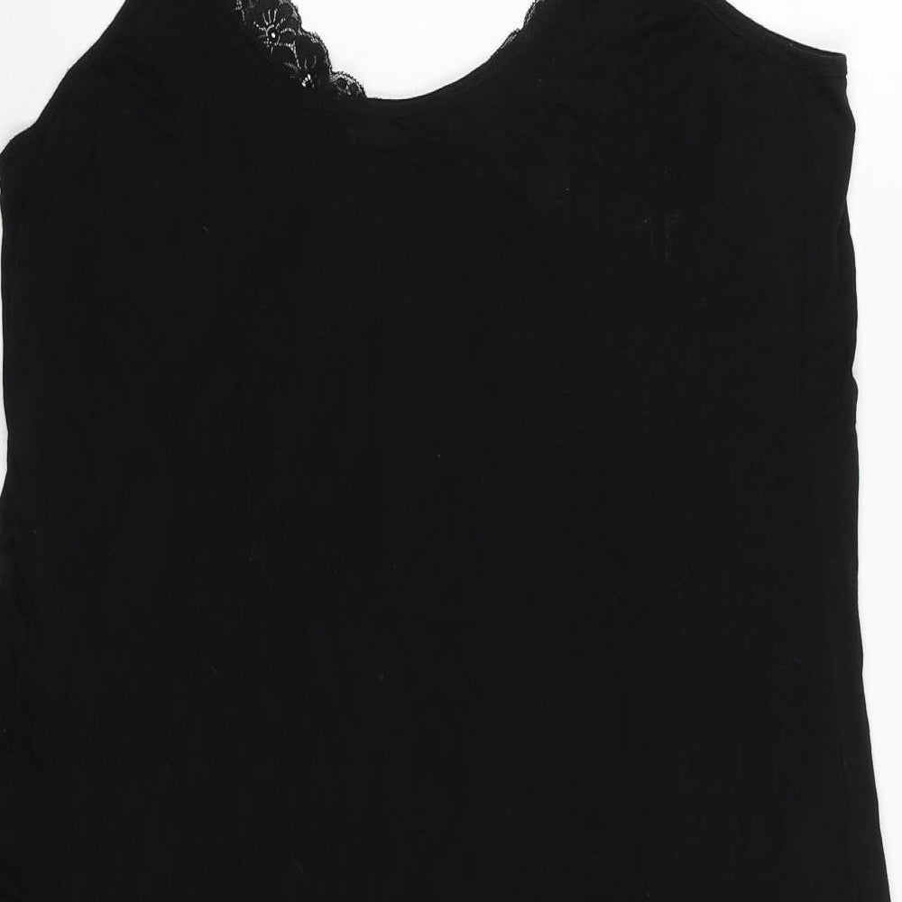 Lovasy Womens Black Solid Viscose Top Dress Size XL