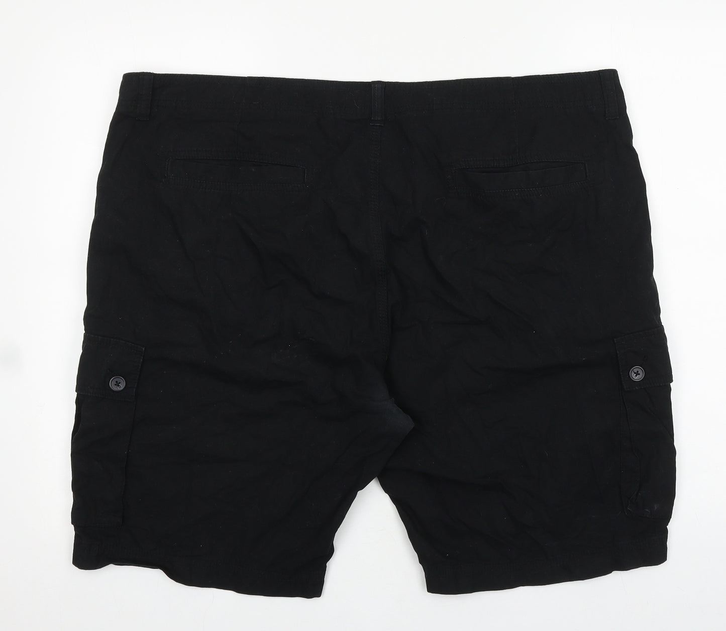 F&F Mens Black Cotton Cargo Shorts Size 44 in L10 in Regular Zip
