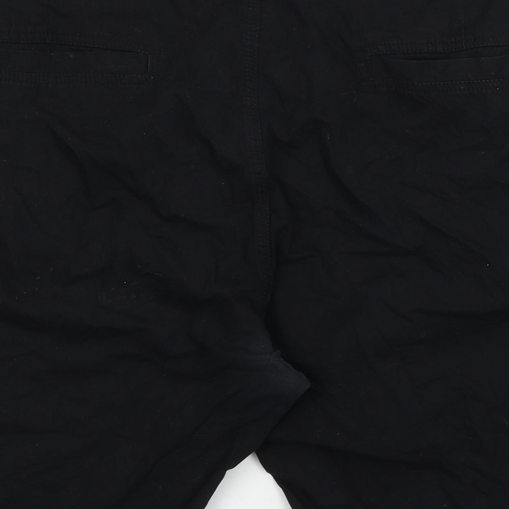 F&F Mens Black Cotton Cargo Shorts Size 44 in L10 in Regular Zip