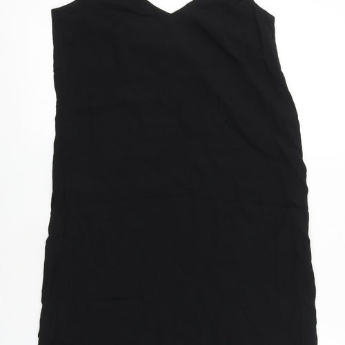 Topshop Womens Black Polyester Shift Size 6 V-Neck Pullover