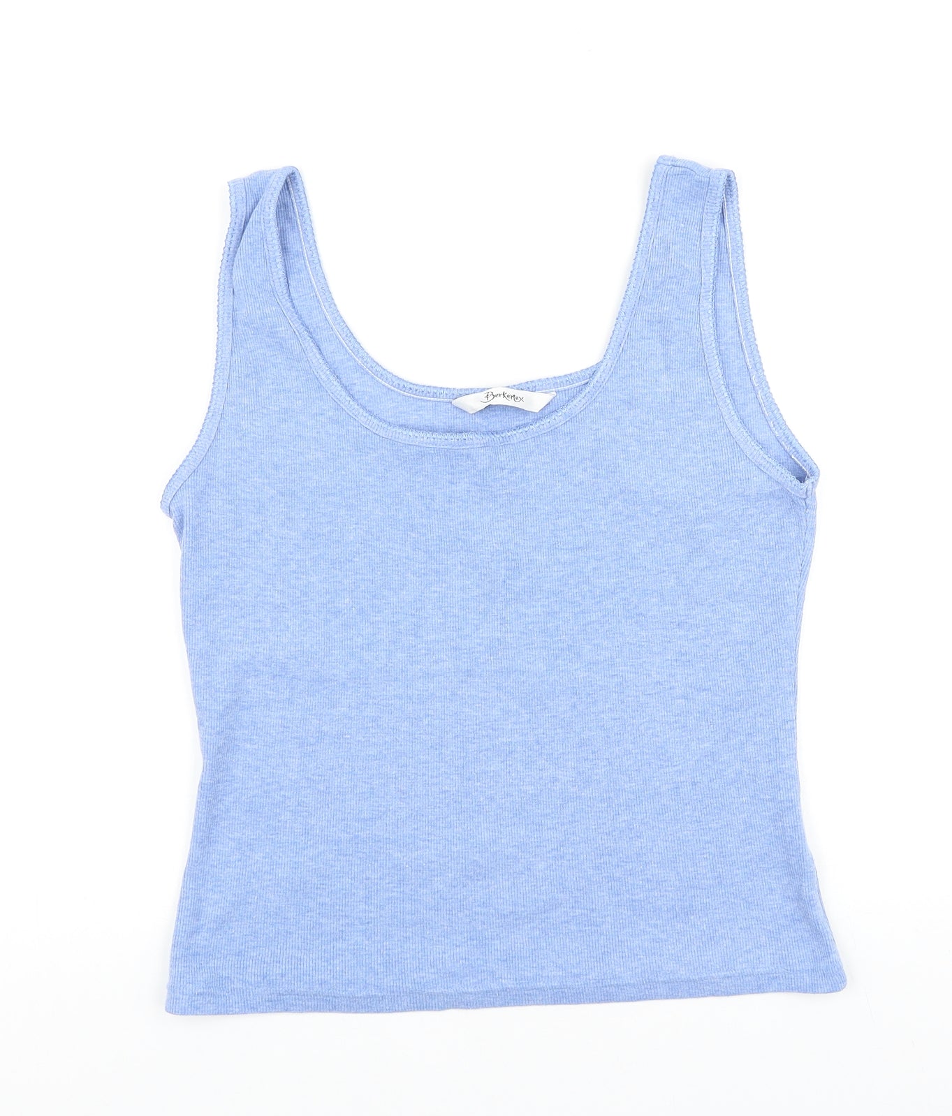Berketex Womens Blue Cotton Basic Tank Size 14 Round Neck
