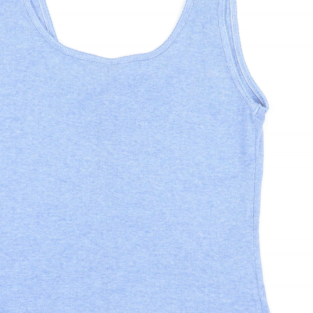 Berketex Womens Blue Cotton Basic Tank Size 14 Round Neck