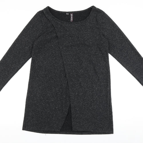 Rainbow Womens Grey Cotton Shift Size S Scoop Neck Pullover