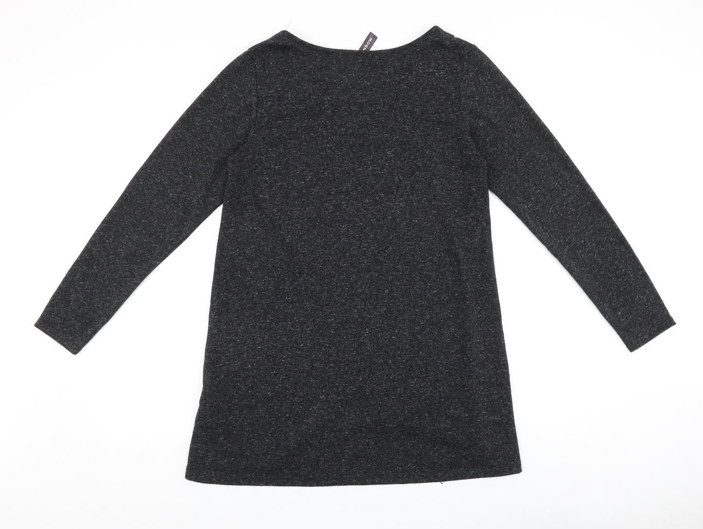 Rainbow Womens Grey Cotton Shift Size S Scoop Neck Pullover