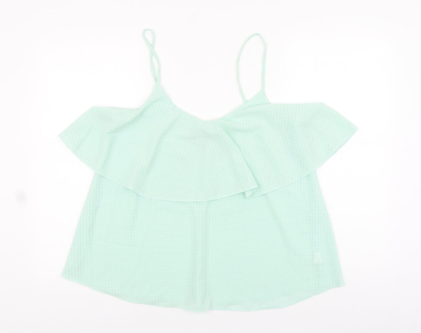 Primark Womens Green Viscose Basic Blouse Size 14 Scoop Neck