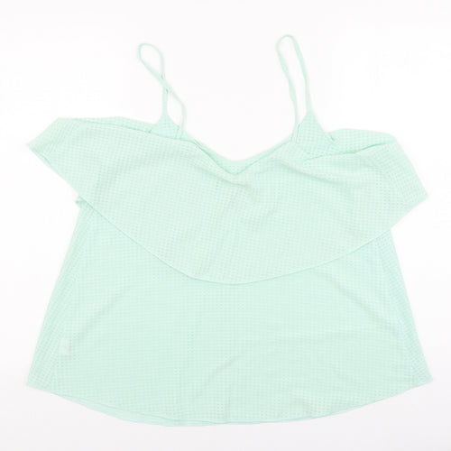 Primark Womens Green Viscose Basic Blouse Size 14 Scoop Neck
