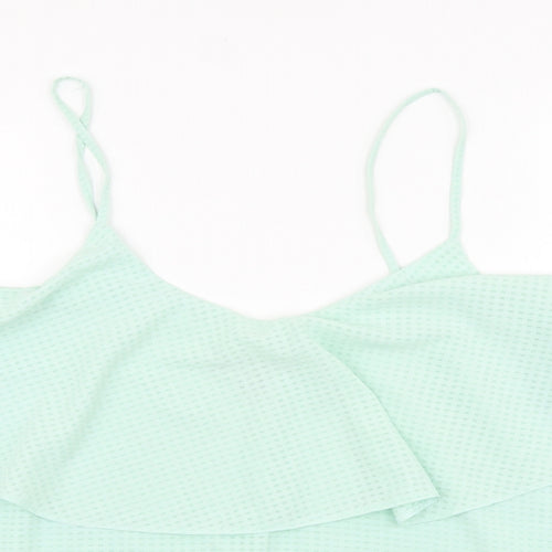 Primark Womens Green Viscose Basic Blouse Size 14 Scoop Neck