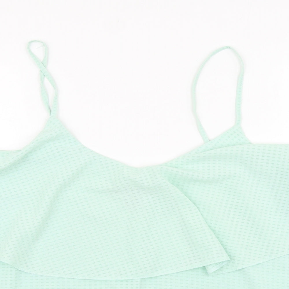 Primark Womens Green Viscose Basic Blouse Size 14 Scoop Neck