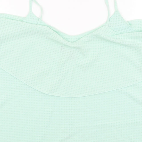 Primark Womens Green Viscose Basic Blouse Size 14 Scoop Neck