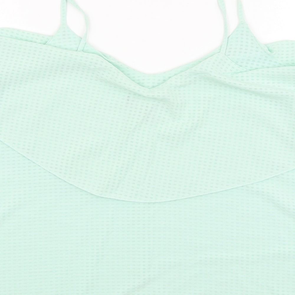 Primark Womens Green Viscose Basic Blouse Size 14 Scoop Neck