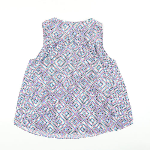 Gap Womens Multicoloured Geometric Viscose Basic Tank Size L V-Neck