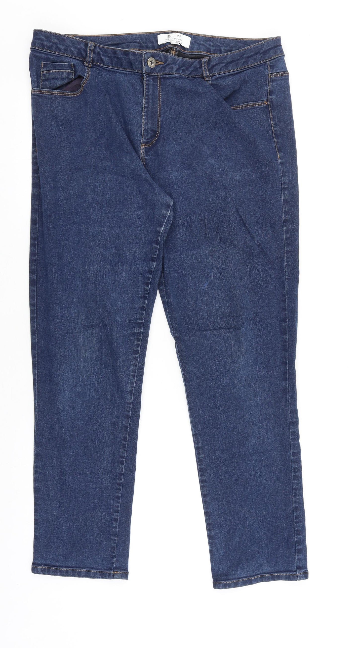 Dorothy Perkins Womens Blue Cotton Skinny Jeans Size 16 L27 in Regular Zip
