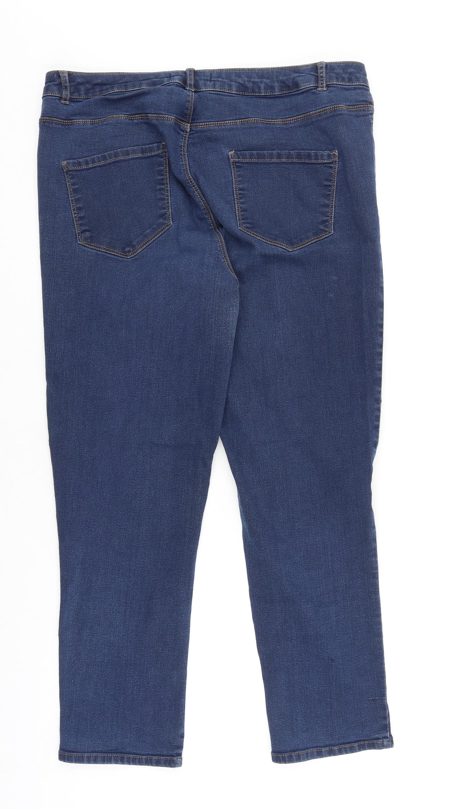 Dorothy Perkins Womens Blue Cotton Skinny Jeans Size 16 L27 in Regular Zip