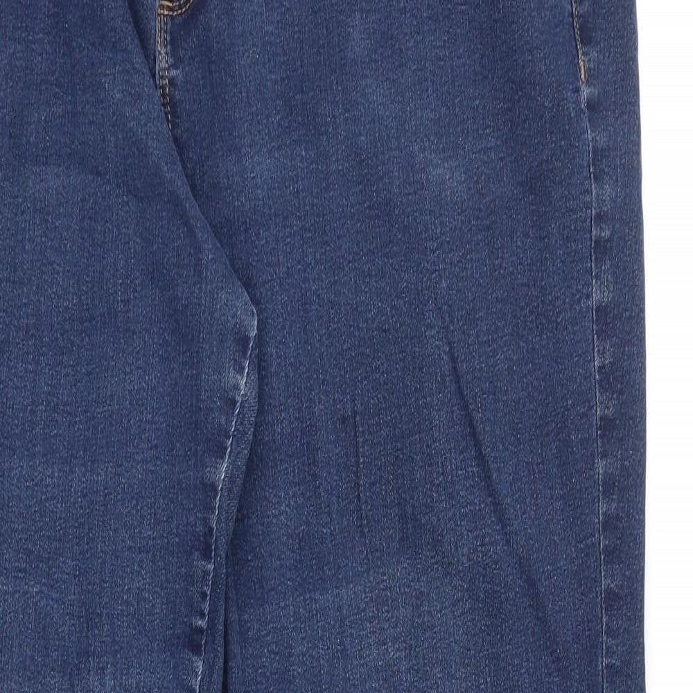 Dorothy Perkins Womens Blue Cotton Skinny Jeans Size 16 L27 in Regular Zip