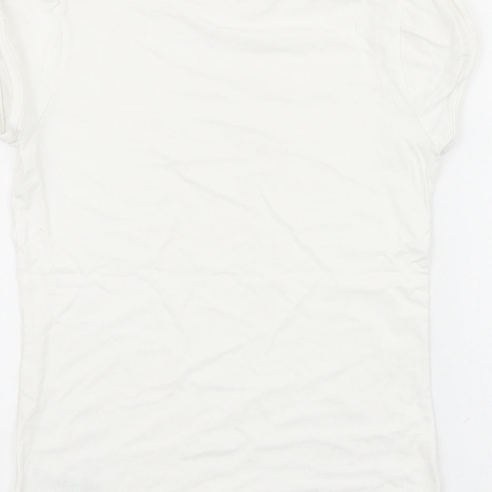 NEXT Girls White 100% Cotton Basic T-Shirt Size 11 Years Round Neck Pullover