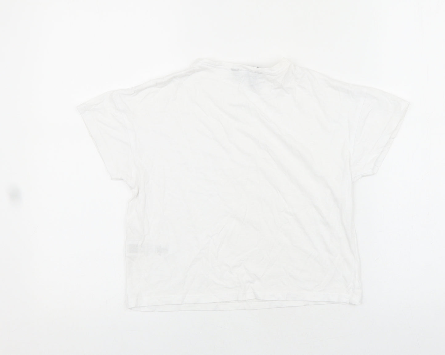 New Look Girls White Cotton Basic T-Shirt Size 9 Years Round Neck Pullover