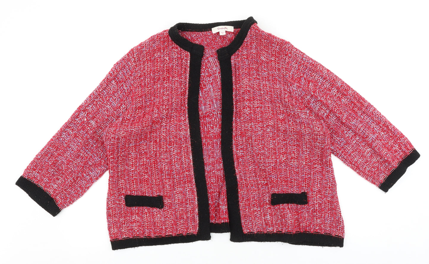 Simply Be Womens Pink Round Neck Acrylic Cardigan Jumper Size 18 - Faux Pockets